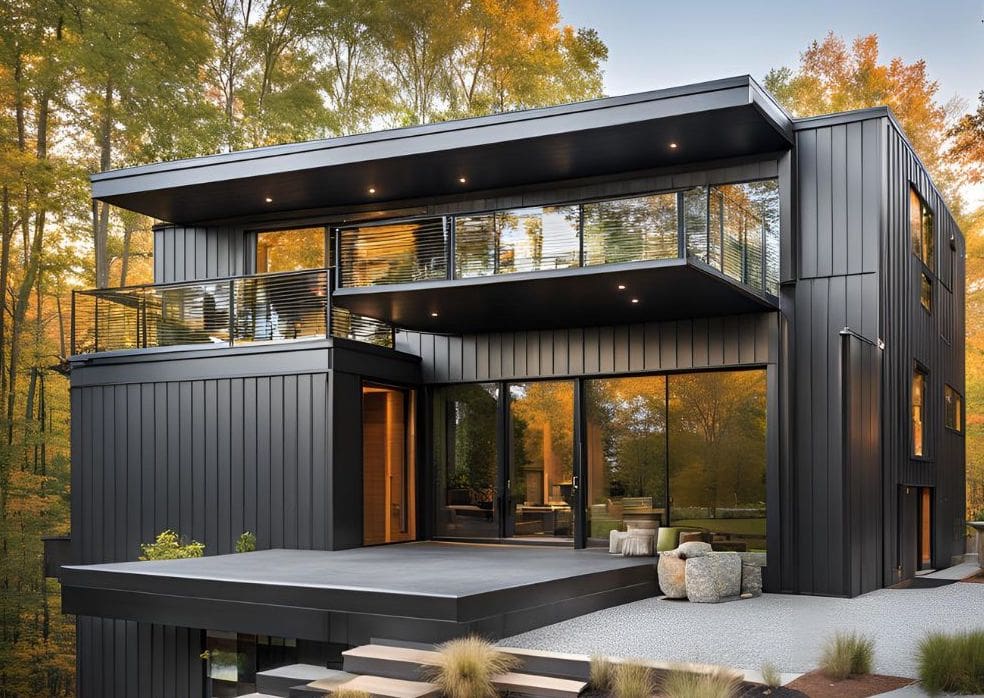Contemporary home with sleek metal siding