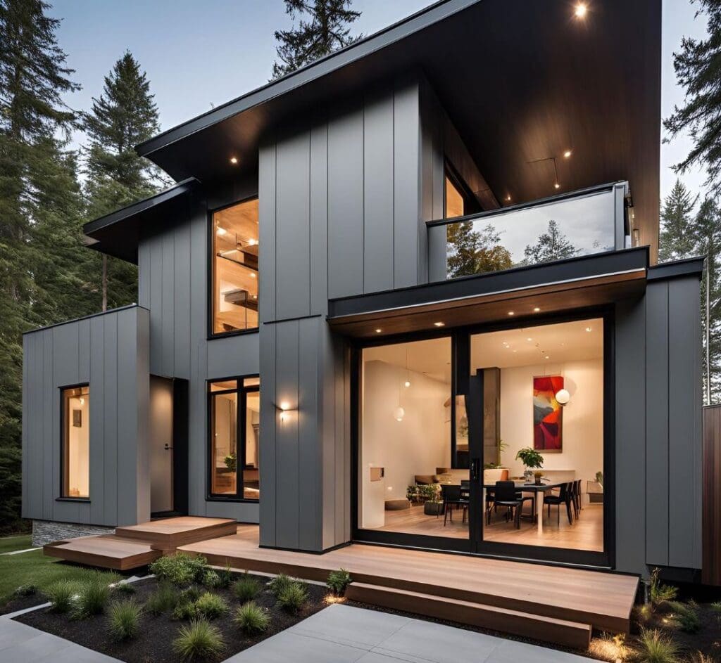 Modern home with sleek fiber cement siding