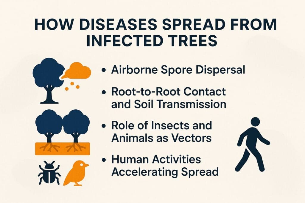 How Diseases Spread from Infected Trees